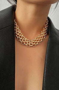 Layered gold chain necklace